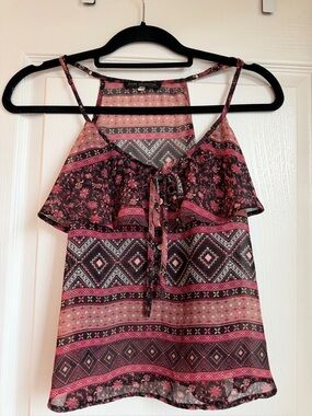 Bajee Collection Black Floral Spaghetti Strap Camisole